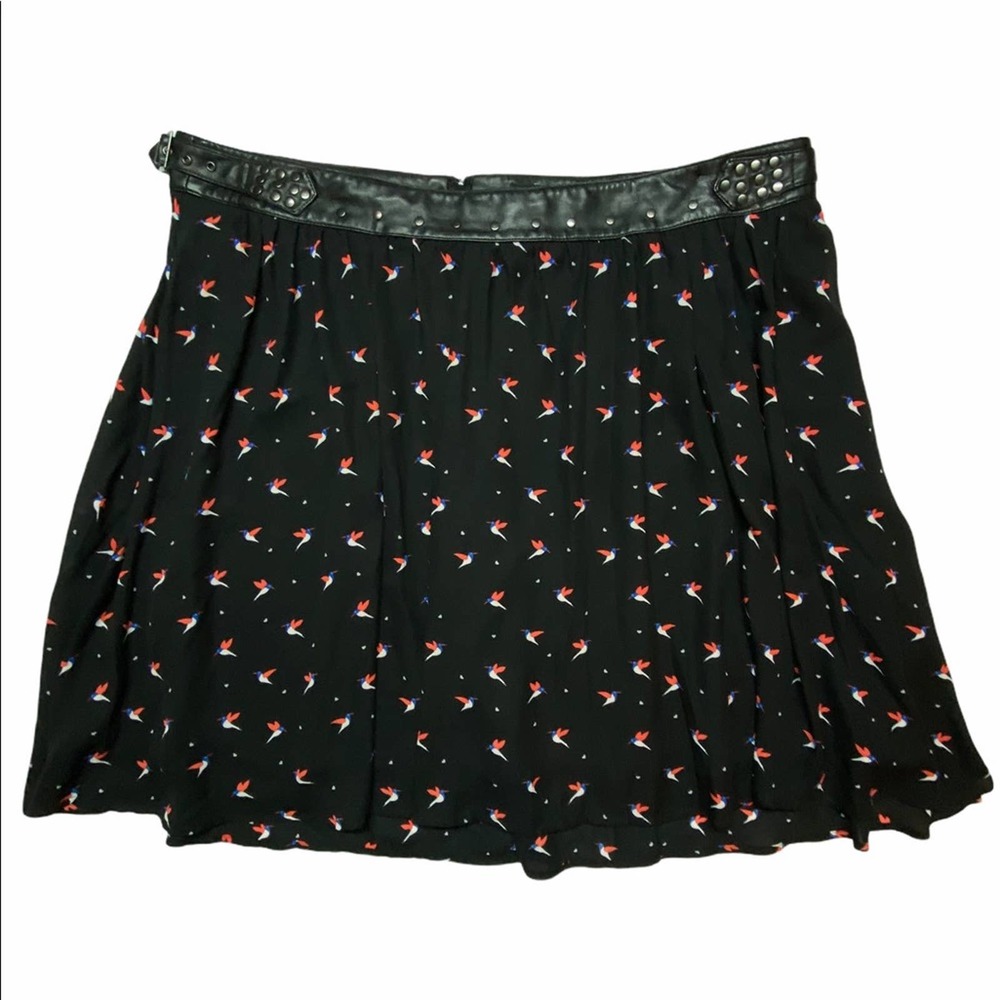 Torrid Hummingbird Skirt w/ Faux Leather & Pockets